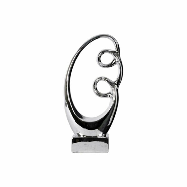 H2H 2 Piece Ceramic Large Polished Chrome Silver Abstract Sculpture H23249291